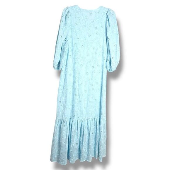 HALE BOB Gail Maxi Dress - Blue Floral Eyelet Women’s Size Small- Belt not incl - Picture 10 of 16